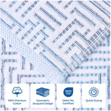 Cotton Modern Geometric Jacquard Plush Absorbent Hand Towel Set of 6