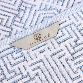 Cotton Modern Geometric Jacquard Plush Absorbent Hand Towel Set of 6