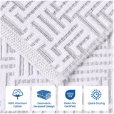 Cotton Modern Geometric Jacquard Plush Absorbent Hand Towel Set of 6