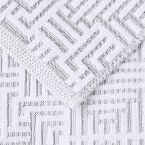 Cotton Modern Geometric Jacquard Plush Absorbent Hand Towel Set of 6