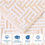 Cotton Modern Geometric Jacquard Plush Absorbent Hand Towel Set of 6