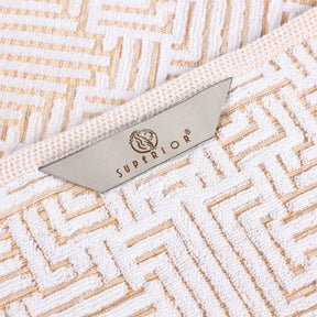 Cotton Modern Geometric Jacquard Plush Absorbent Hand Towel Set of 6