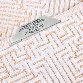 Cotton Modern Geometric Jacquard Plush Absorbent Hand Towel Set of 6