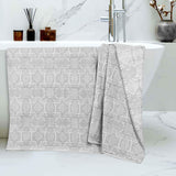 Cotton Modern Geometric Jacquard Plush Bath Sheet Set of 2