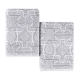 Cotton Modern Geometric Jacquard Plush Bath Sheet Set of 2