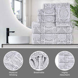 Cotton Modern Geometric Jacquard Plush Bath Sheet Set of 2