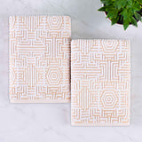 Cotton Modern Geometric Jacquard Plush Bath Sheet Set of 2