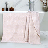 Cotton Modern Geometric Jacquard Plush Bath Sheet Set of 2