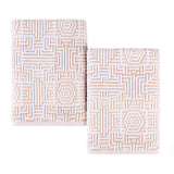 Cotton Modern Geometric Jacquard Plush Bath Sheet Set of 2
