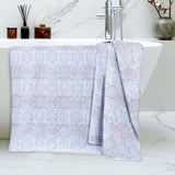 Cotton Modern Geometric Jacquard Plush Bath Sheet Set of 2
