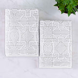 Cotton Modern Geometric Jacquard Plush Bath Sheet Set of 2