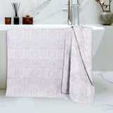Cotton Modern Geometric Jacquard Plush Bath Sheet Set of 2