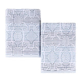 Cotton Modern Geometric Jacquard Plush Bath Sheet Set of 2