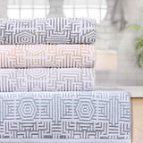 Cotton Modern Geometric Jacquard Plush Bath Sheet Set of 2