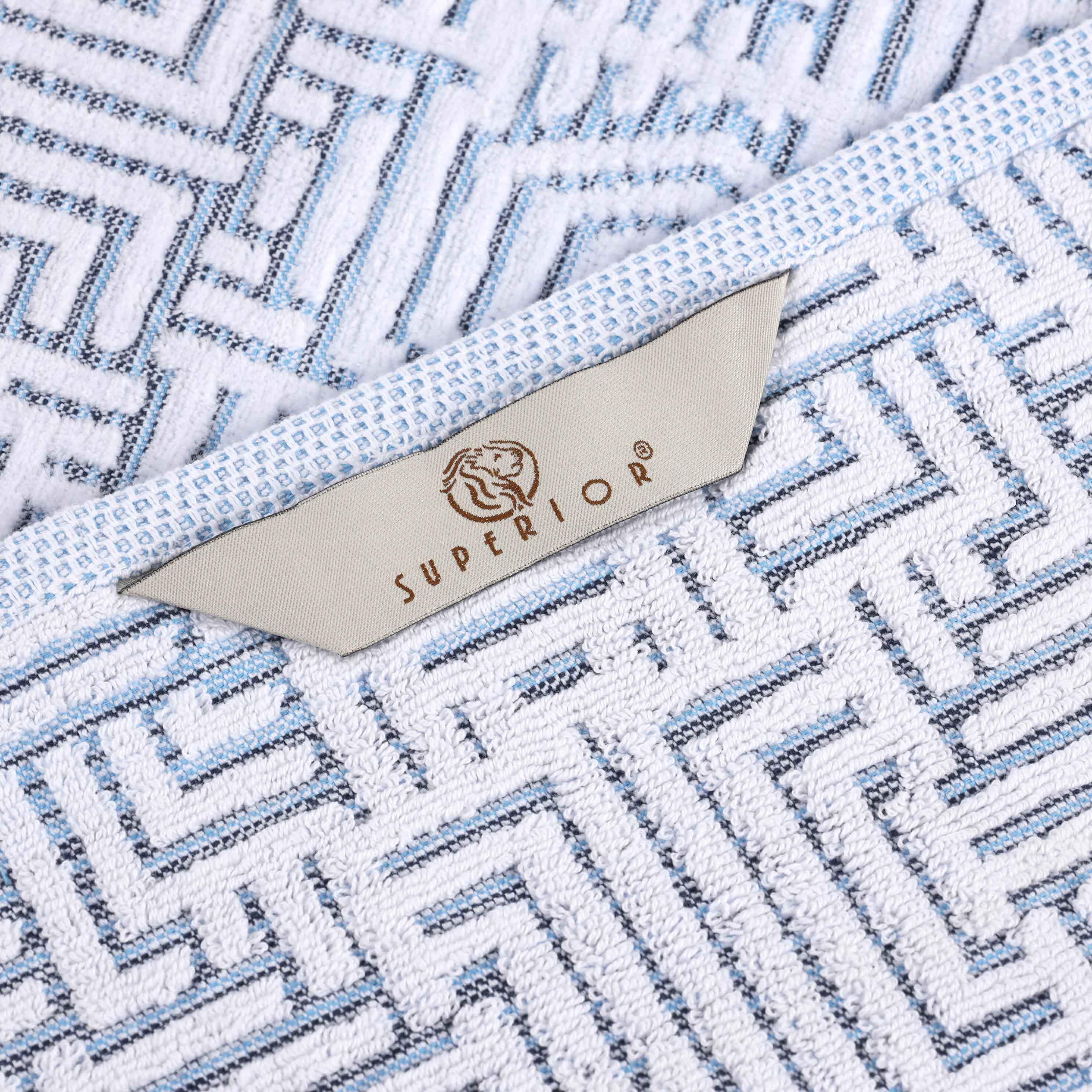 Cotton Modern Geometric Jacquard Plush Face Towel Washcloth Set of 12