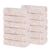 Cotton Modern Geometric Jacquard Plush Face Towel Washcloth Set of 12