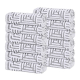 Cotton Geometric Jacquard Face Towel Set 12-Piece - Jasper
