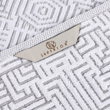Cotton Modern Geometric Jacquard Plush Face Towel Washcloth Set of 12