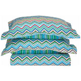 Cotton Modern Geometric Zig Zag Reversible Quilt and Sham Set