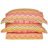 Cotton Modern Geometric Zig Zag Reversible Quilt and Sham Set