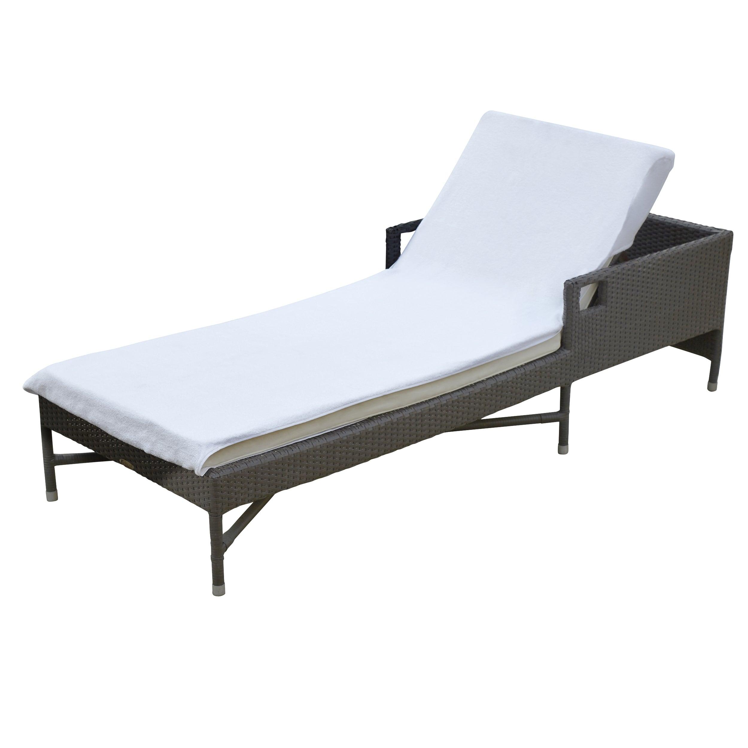 Cotton Monogrammed Patio Chaise Lounge Chair Cover