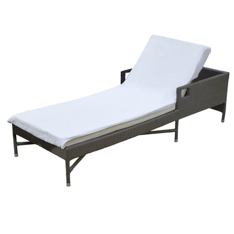 Cotton Monogrammed Patio Chaise Lounge Chair Cover