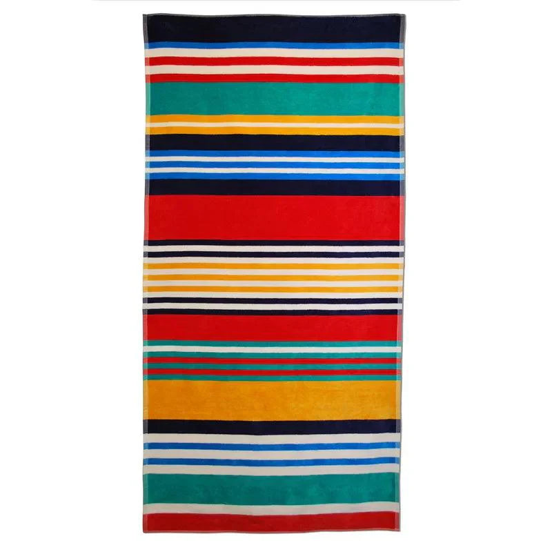 Cotton Multicolored Striped Oversized 4 Piece Beach Towel