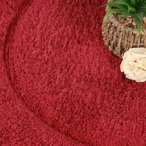 Cotton Non Slip Oval 2 Piece Bath Rug Set