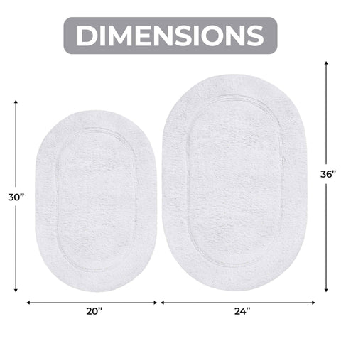 Cotton Non Slip Oval 2 Piece Bath Rug Set