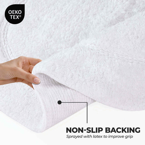Cotton Non Slip Oval 2 Piece Bath Rug Set