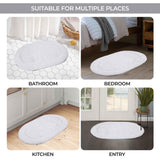 Cotton Oval Solid Non-Skid Washable 2 Piece Bath Rug Set