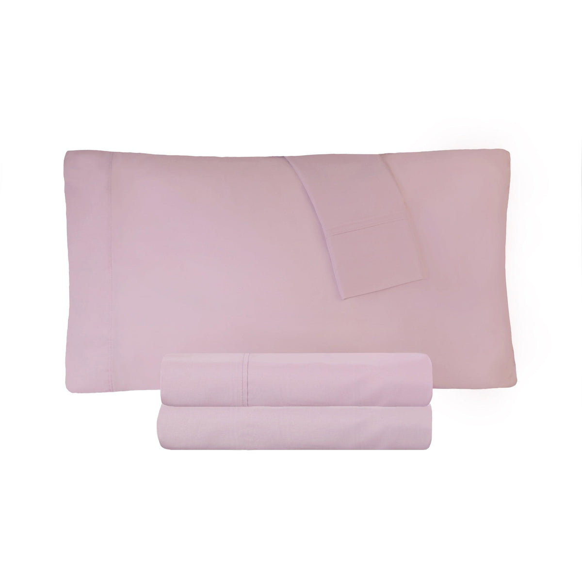 Cotton Percale 300 Thread Count Solid 2 Piece Pillowcase Set