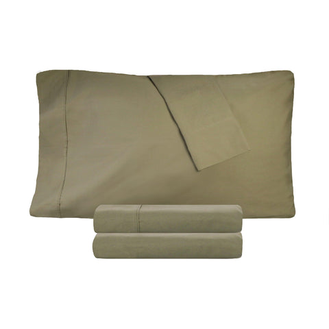 Cotton Percale 300 Thread Count Solid 2 Piece Pillowcase Set
