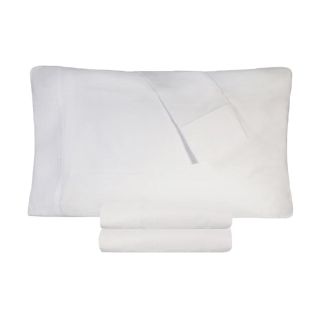 Cotton Percale 300 Thread Count Solid 2 Piece Pillowcase Set