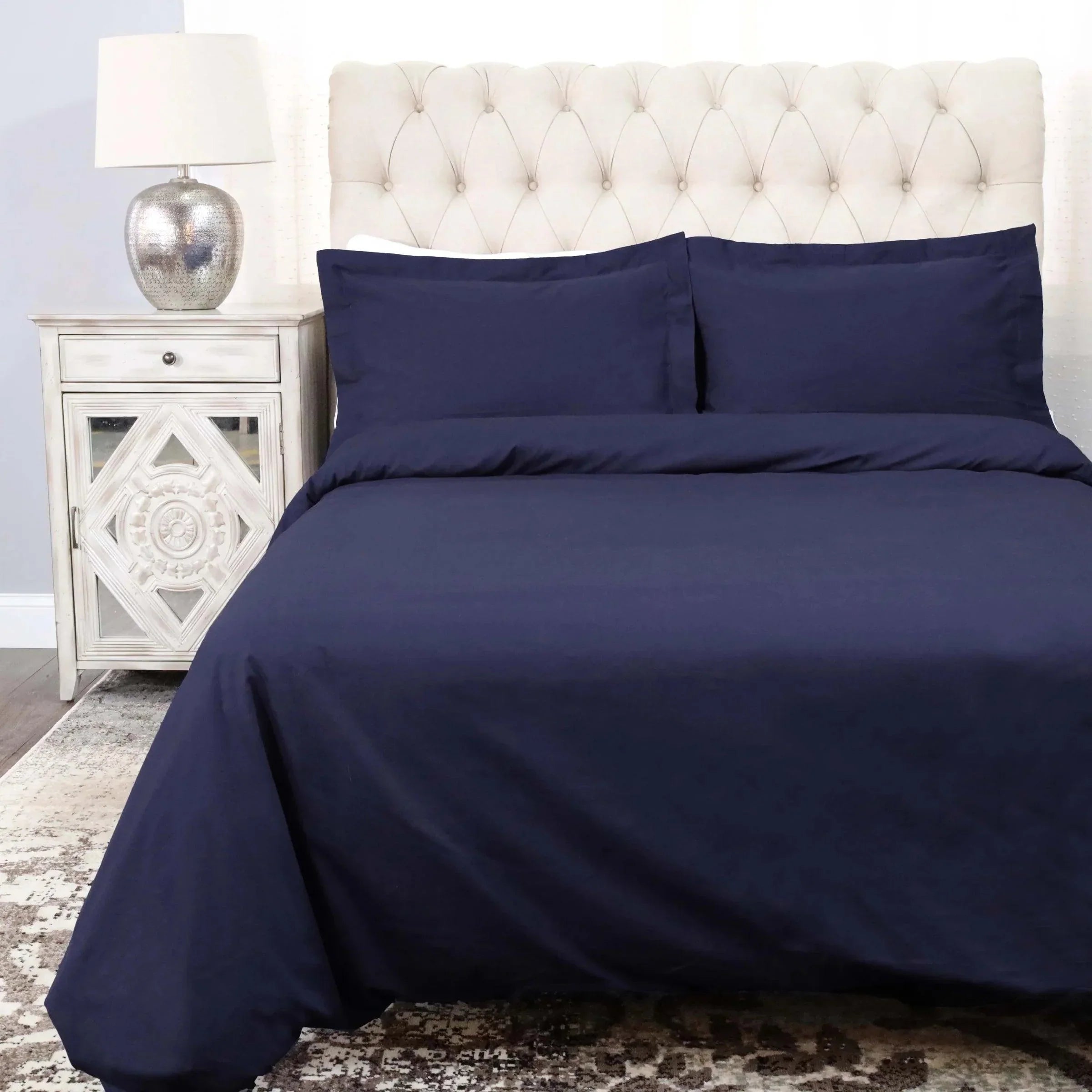 Cotton Percale Modern Traditional Duvet Cover Set