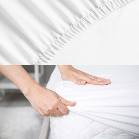 Cotton Blend Percale Hotel Quality Fitted Bed Sheets, Set of 3, 6, 12