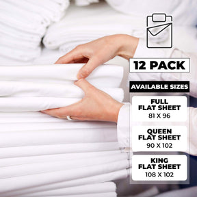 Cotton Rich Percale Hotel Quality Flat Bed Sheets Set Of 3, 6, 12