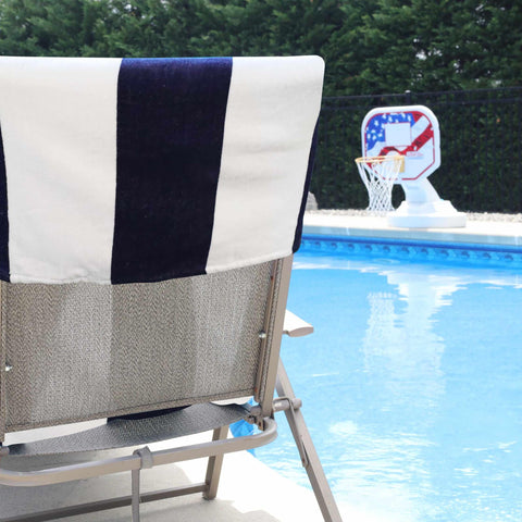 Cabana Striped Cotton Standard Size Chaise Lounge Chair Cover Set