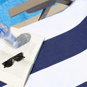Cotton Standard Size Cabana Stripe Chaise Lounge Chair Cover