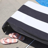 Cabana Striped Cotton Standard Size Chaise Lounge Chair Cover Set