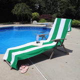 Cabana Striped Cotton Standard Size Chaise Lounge Chair Cover Set