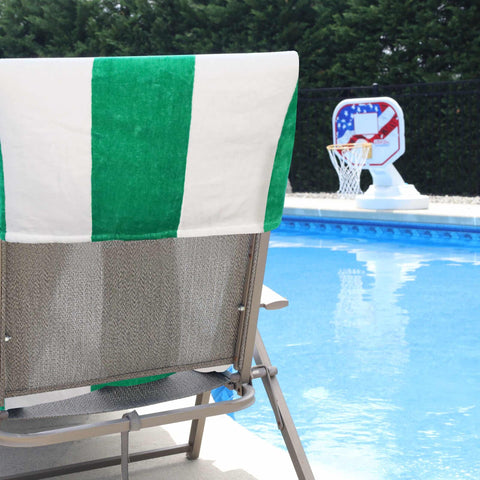 Cabana Striped Cotton Standard Size Chaise Lounge Chair Cover Set