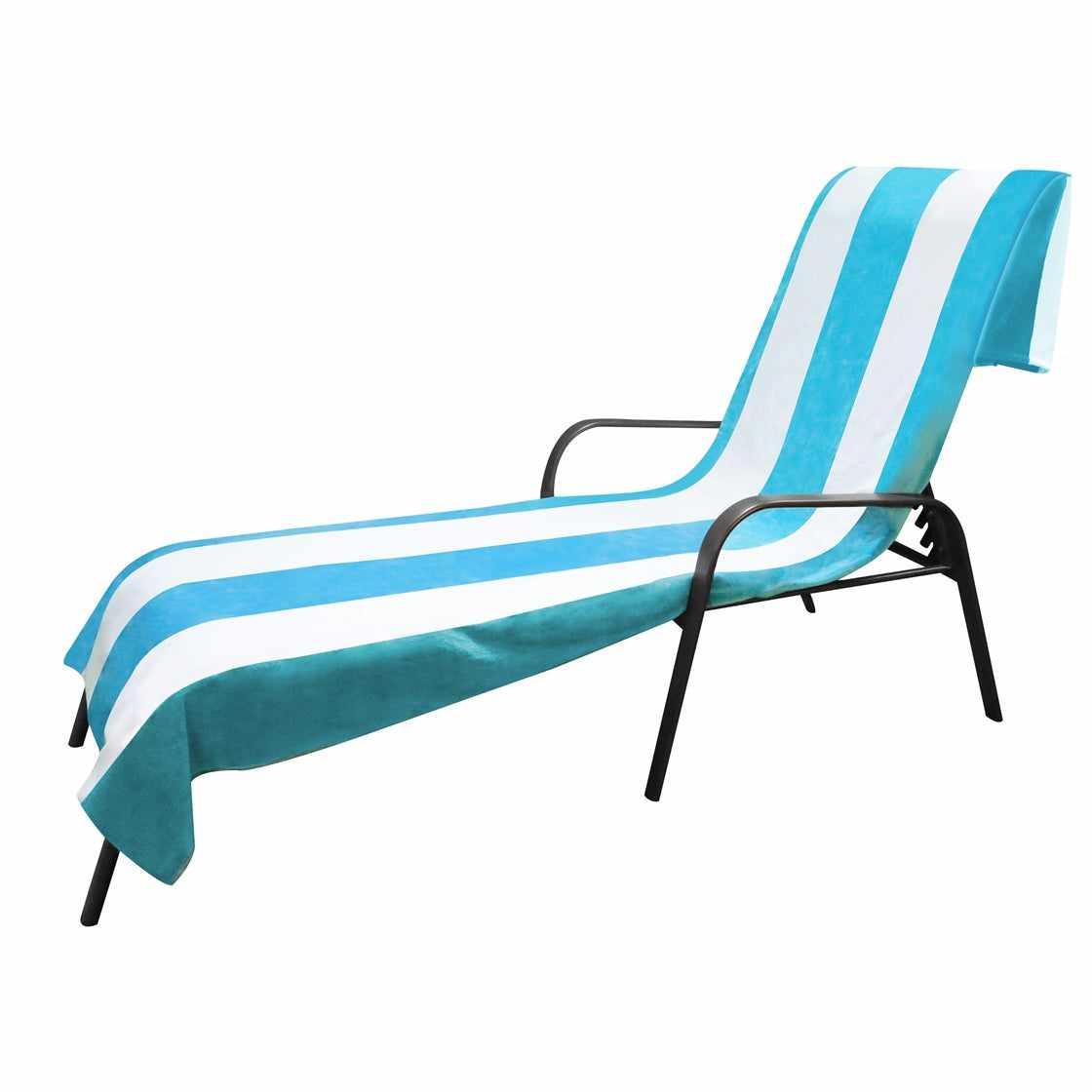 Cotton Standard Size Cabana Stripe Chaise Lounge Chair Cover