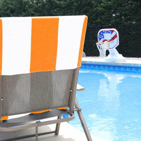 Cabana Striped Cotton Standard Size Chaise Lounge Chair Cover Set