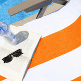 Cabana Striped Cotton Standard Size Chaise Lounge Chair Cover Set