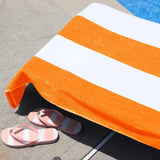 Cabana Striped Cotton Standard Size Chaise Lounge Chair Cover Set