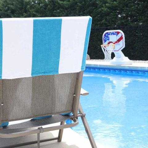 Cabana Striped Cotton Standard Size Chaise Lounge Chair Cover Set