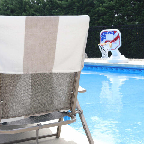 Cabana Striped Cotton Standard Size Chaise Lounge Chair Cover Set