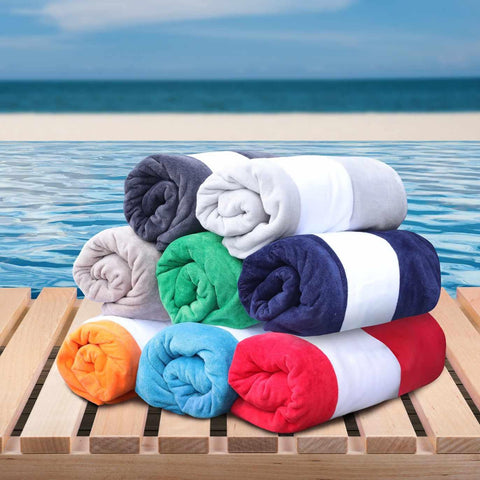 Cabana Striped Cotton Standard Size Chaise Lounge Chair Cover Set