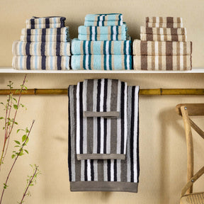 Cotton Striped 2 Piece Bath Sheet Set